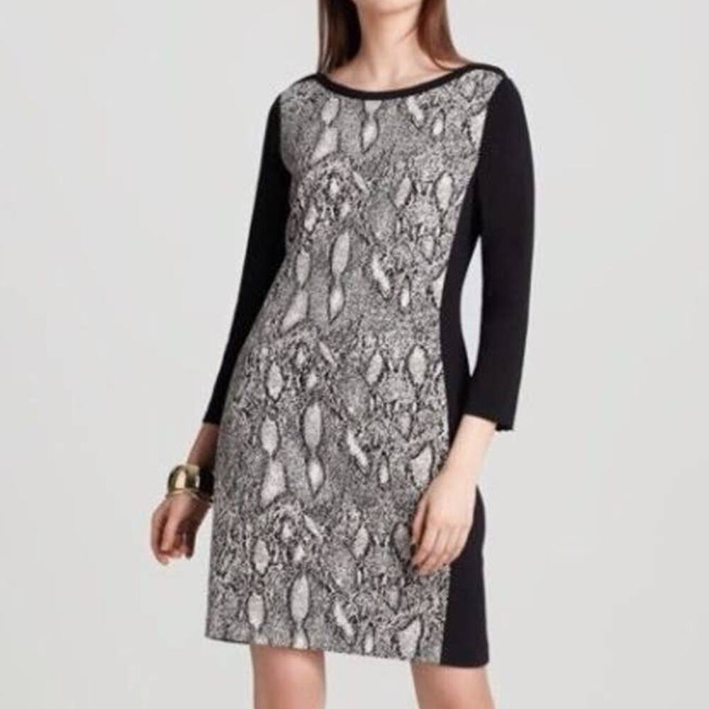 Rebecca Taylor Intarsia Python Snake Print Knit Dress Size 0